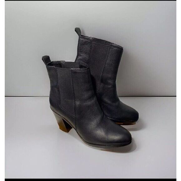 Splendid Women Boots Soft Leather Rocker 8 Heels Black 3.5” Heals Vibram - Picture 4 of 12